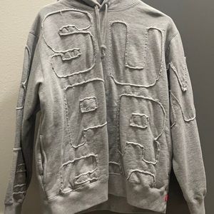 SUPREME CUTOUT HOODIE GREY